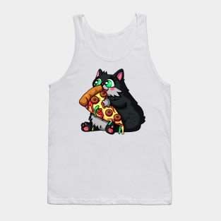 Fat cat eating pizza Tank Top